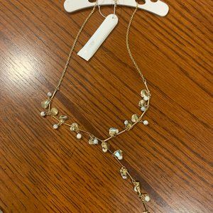 NWT Aqua Beaded Necklace